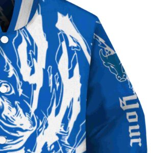 customized buffalo bulls fishing passion royal blue white jacket premium grade