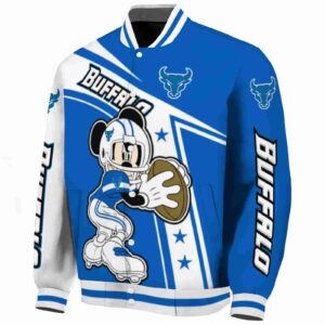 customized buffalo bulls mickey football royal blue white jacket best selling