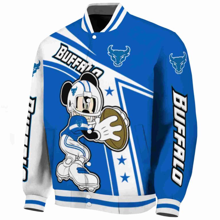 customized buffalo bulls mickey football royal blue white jacket best selling