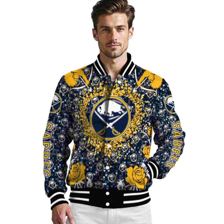 customized buffalo sabres heart explosion navy blue jacket high quality