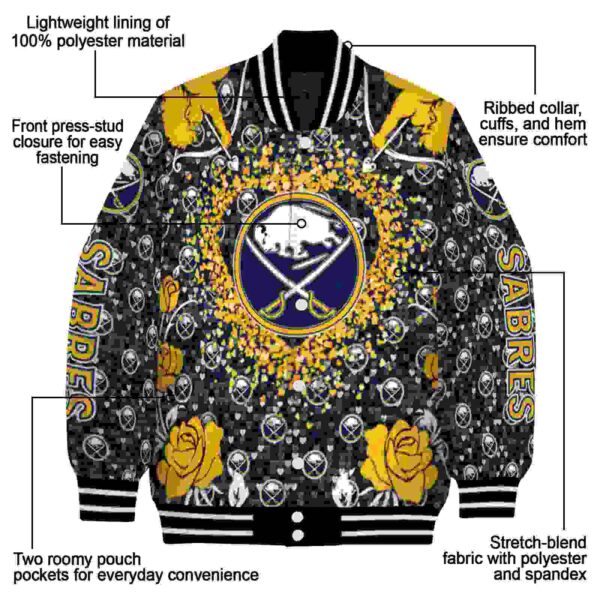 customized buffalo sabres heart explosion navy blue jacket new arrival