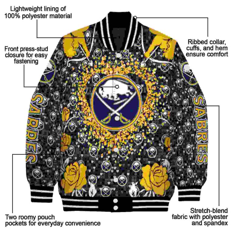 customized buffalo sabres heart explosion navy blue jacket new arrival