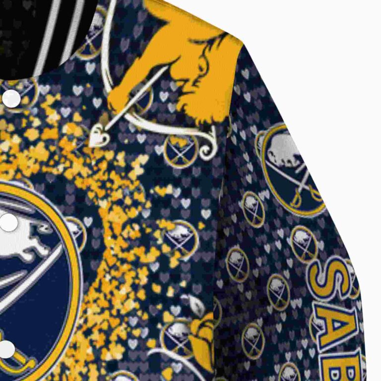 customized buffalo sabres heart explosion navy blue jacket premium grade