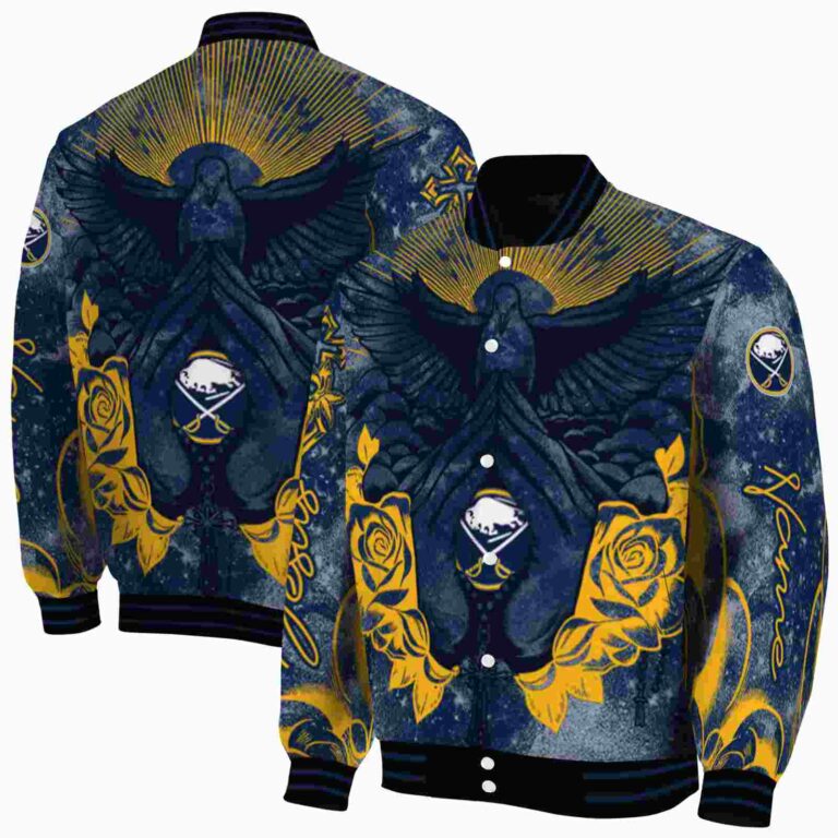 customized buffalo sabres praying hands navy blue jacket fashion forward