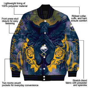 customized buffalo sabres praying hands navy blue jacket new arrival