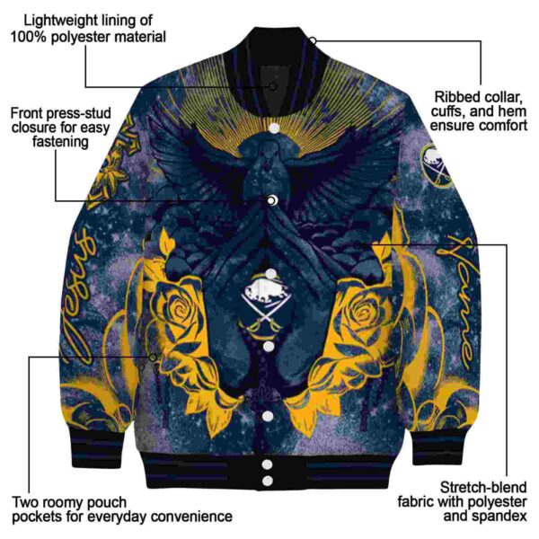 customized buffalo sabres praying hands navy blue jacket new arrival