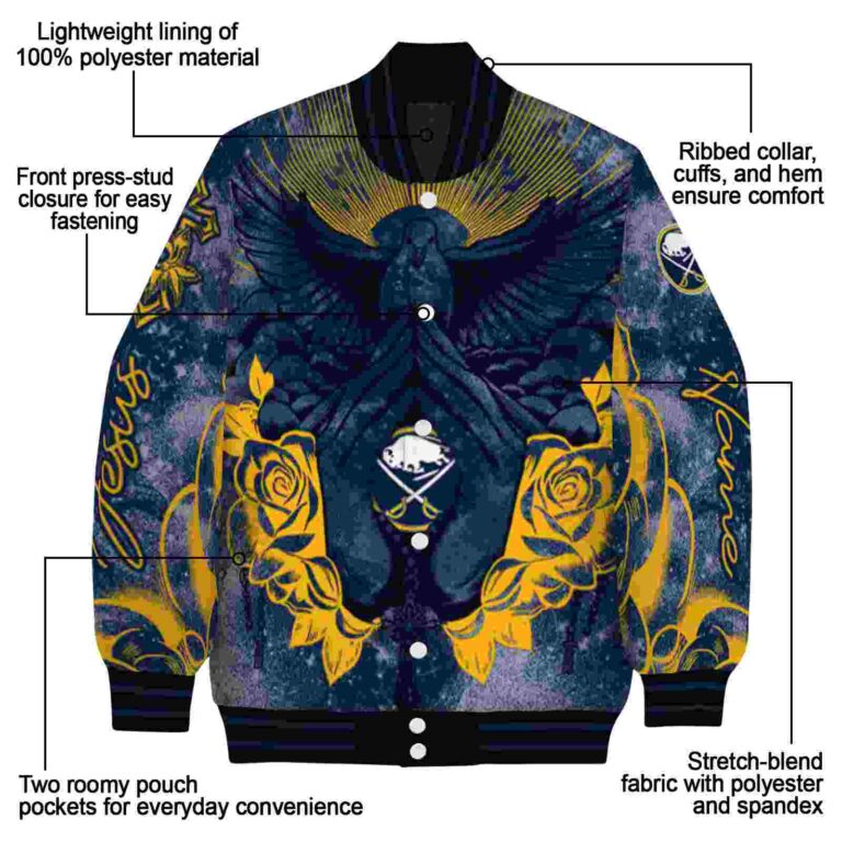 customized buffalo sabres praying hands navy blue jacket new arrival
