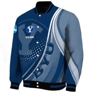 customized byu cougars wave patterns blue jacket best selling