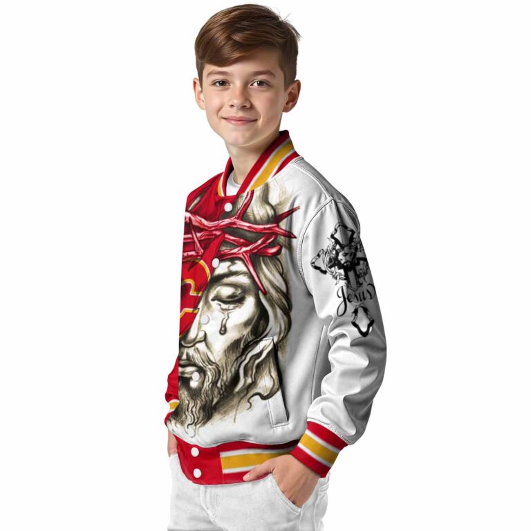 customized calgary flames jesus tears red white jacket trendy