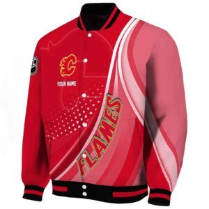 customized calgary flames wave patterns red jacket best selling