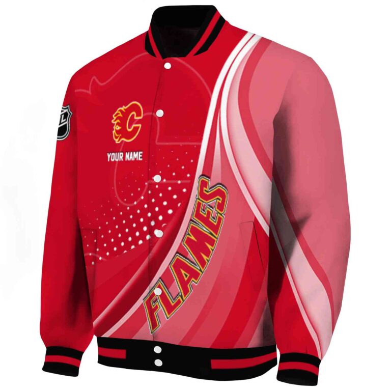 customized calgary flames wave patterns red jacket best selling