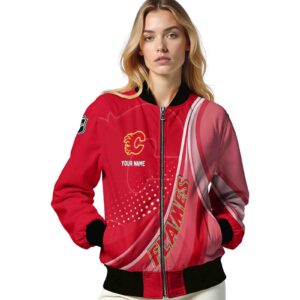 customized calgary flames wave patterns red jacket latest model