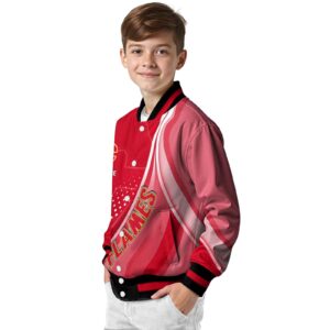 customized calgary flames wave patterns red jacket trendy
