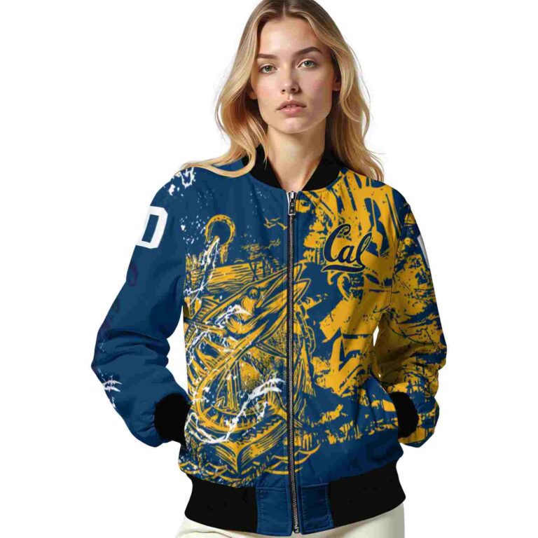 customized california golden bears fishing art blue jacket latest model