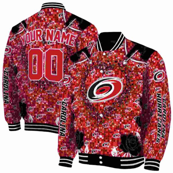 customized carolina hurricanes heart explosion red jacket fashion forward