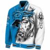 customized carolina panthers jesus tears blue white jacket best selling