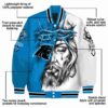 customized carolina panthers jesus tears blue white jacket new arrival