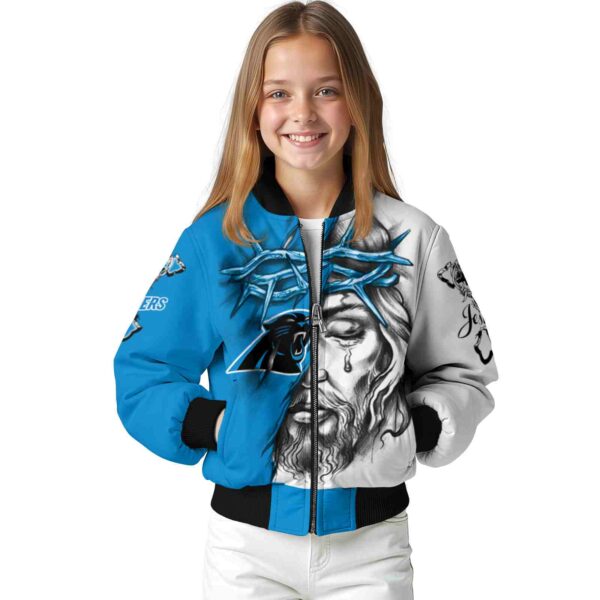 customized carolina panthers jesus tears blue white jacket top rated