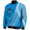 customized carolina panthers wave patterns blue jacket best selling