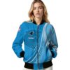 customized carolina panthers wave patterns blue jacket latest model