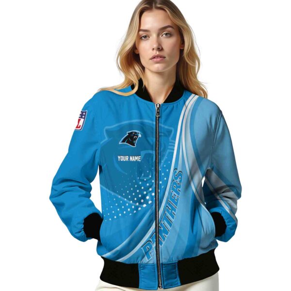 customized carolina panthers wave patterns blue jacket latest model