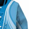 customized carolina panthers wave patterns blue jacket premium grade