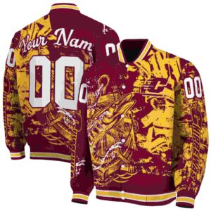 customized central michigan chippewas fishing art maroon jacket fashion forward
