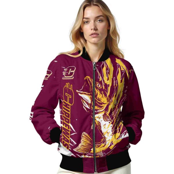 customized central michigan chippewas fishing passion maroon white jacket latest model
