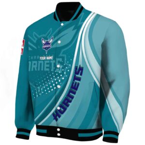 customized charlotte hornets wave patterns teal jacket best selling