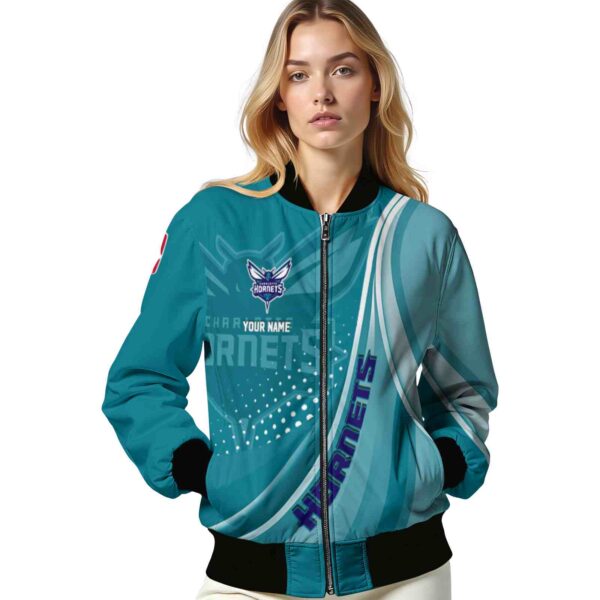 customized charlotte hornets wave patterns teal jacket latest model