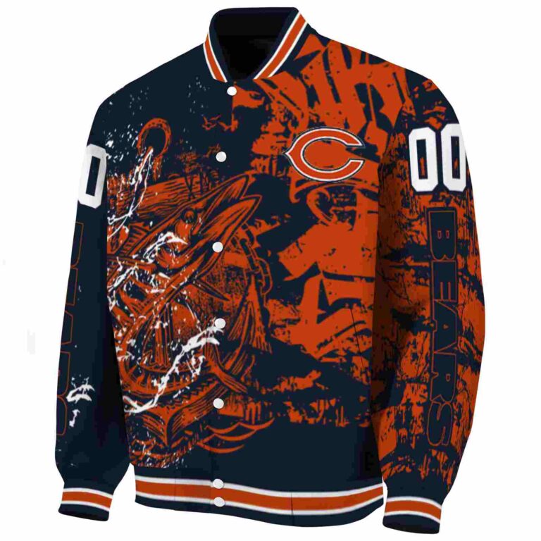 customized chicago bears fishing art blue jacket best selling