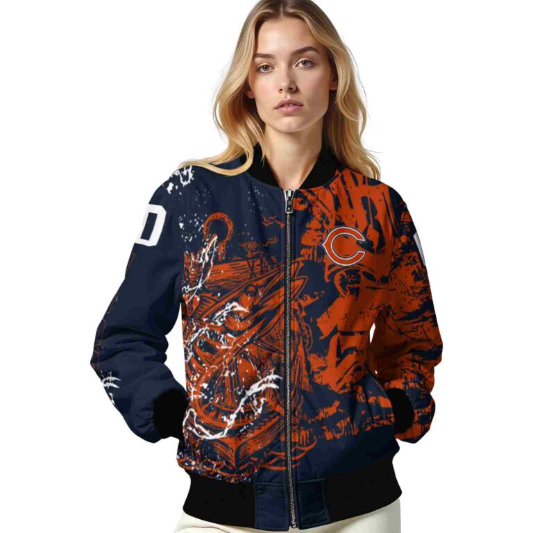 customized chicago bears fishing art blue jacket latest model