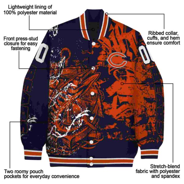 customized chicago bears fishing art blue jacket new arrival