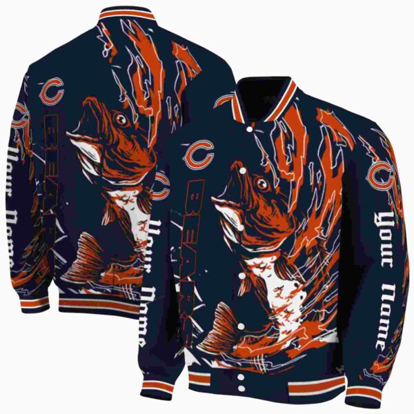customized chicago bears fishing passion blue white jacket fashion forward