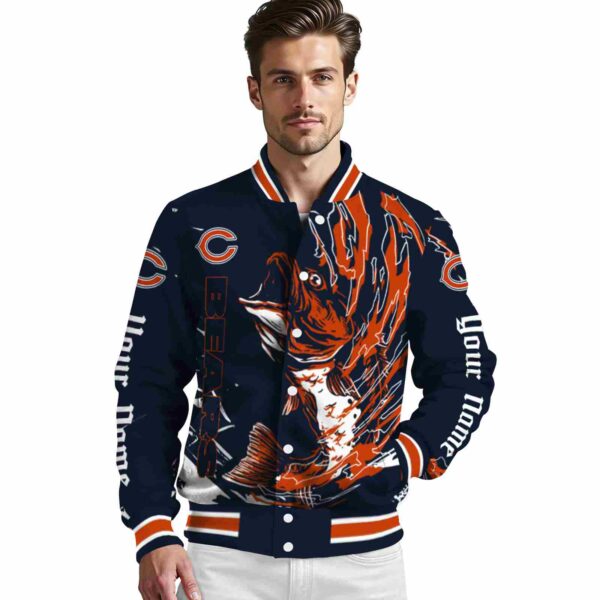 customized chicago bears fishing passion blue white jacket high quality