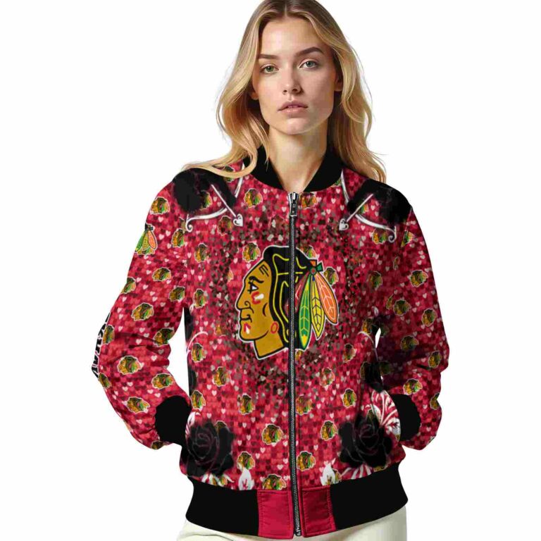 customized chicago blackhawks heart explosion red jacket latest model