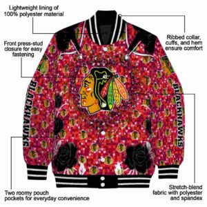 customized chicago blackhawks heart explosion red jacket new arrival