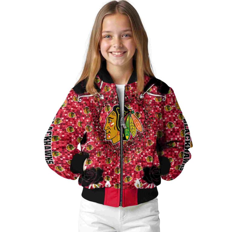 customized chicago blackhawks heart explosion red jacket top rated