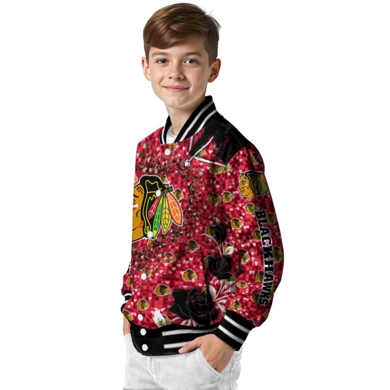 customized chicago blackhawks heart explosion red jacket trendy