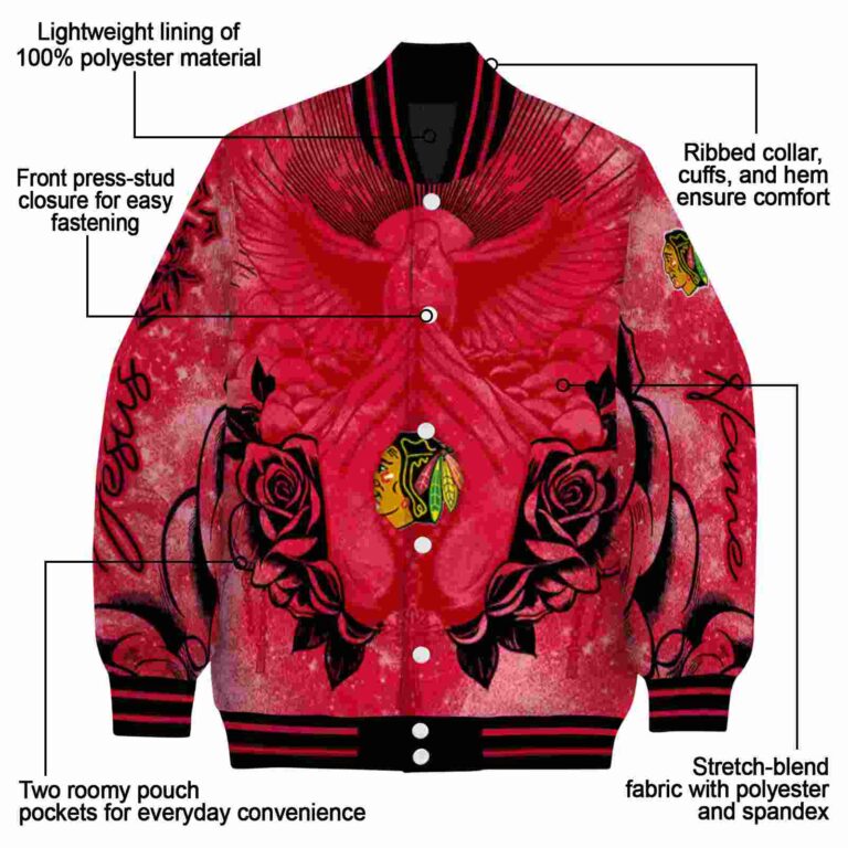 customized chicago blackhawks praying hands red jacket new arrival