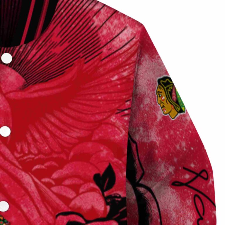 customized chicago blackhawks praying hands red jacket premium grade