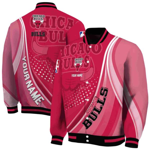 customized chicago bulls wave patterns red jacket fashion forward