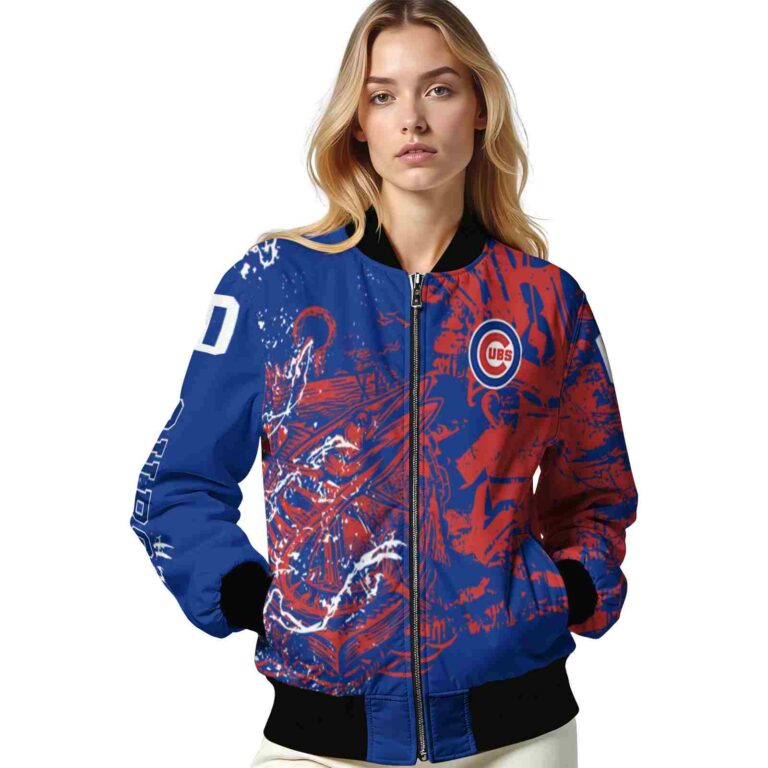 customized chicago cubs fishing art blue jacket latest model