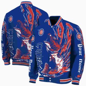 customized chicago cubs fishing passion blue white jacket fashion forward