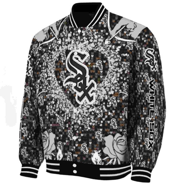 customized chicago white sox heart explosion black jacket best selling