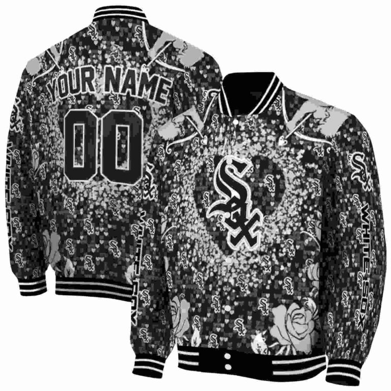 customized chicago white sox heart explosion black jacket fashion forward