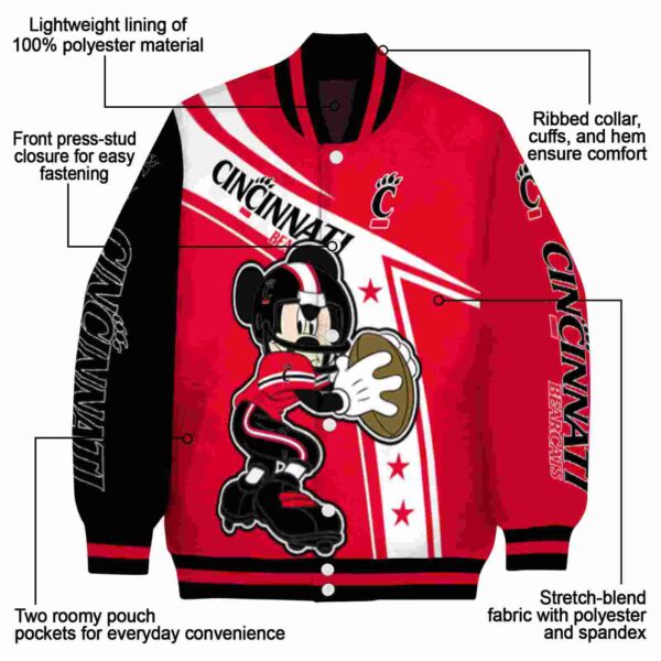 customized cincinnati bearcats mickey football red white jacket new arrival
