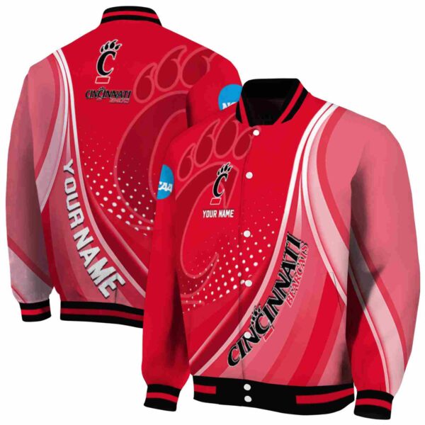 customized cincinnati bearcats wave patterns red jacket fashion forward