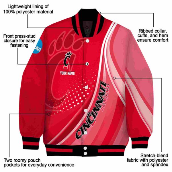 customized cincinnati bearcats wave patterns red jacket new arrival