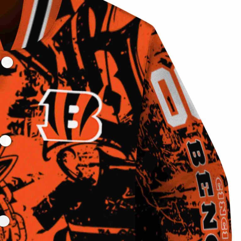 customized cincinnati bengals fishing art orange jacket premium grade